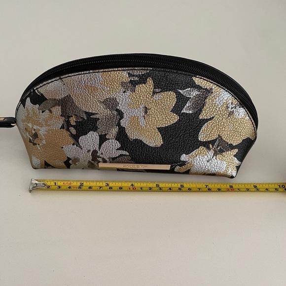 JACK FRENCH LONDON Leather Wristlet Bag Floral Metallic Event Occasion Evening - Picture 10 of 12